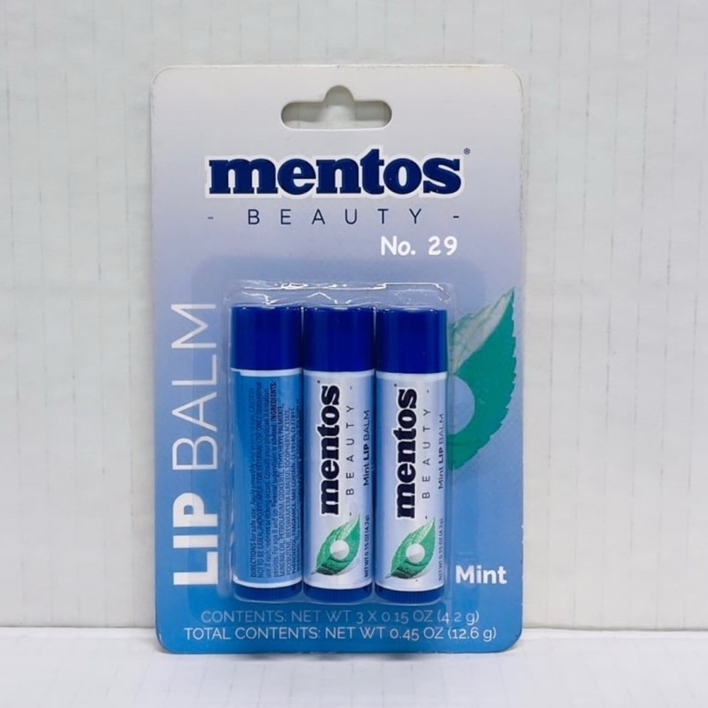 Mentos Beauty Mint flavored 3-pk Lip Balms